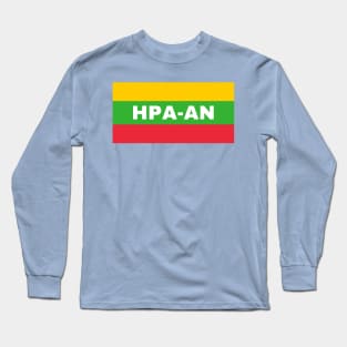 Hpa-an City in Myanmar Flag Colors Long Sleeve T-Shirt